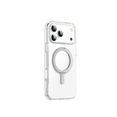 WiWU MCC-201 Magnetic Clear Case with 360 Rotating Stand Anti-Shock PC TPU Shell for IP17 Series
