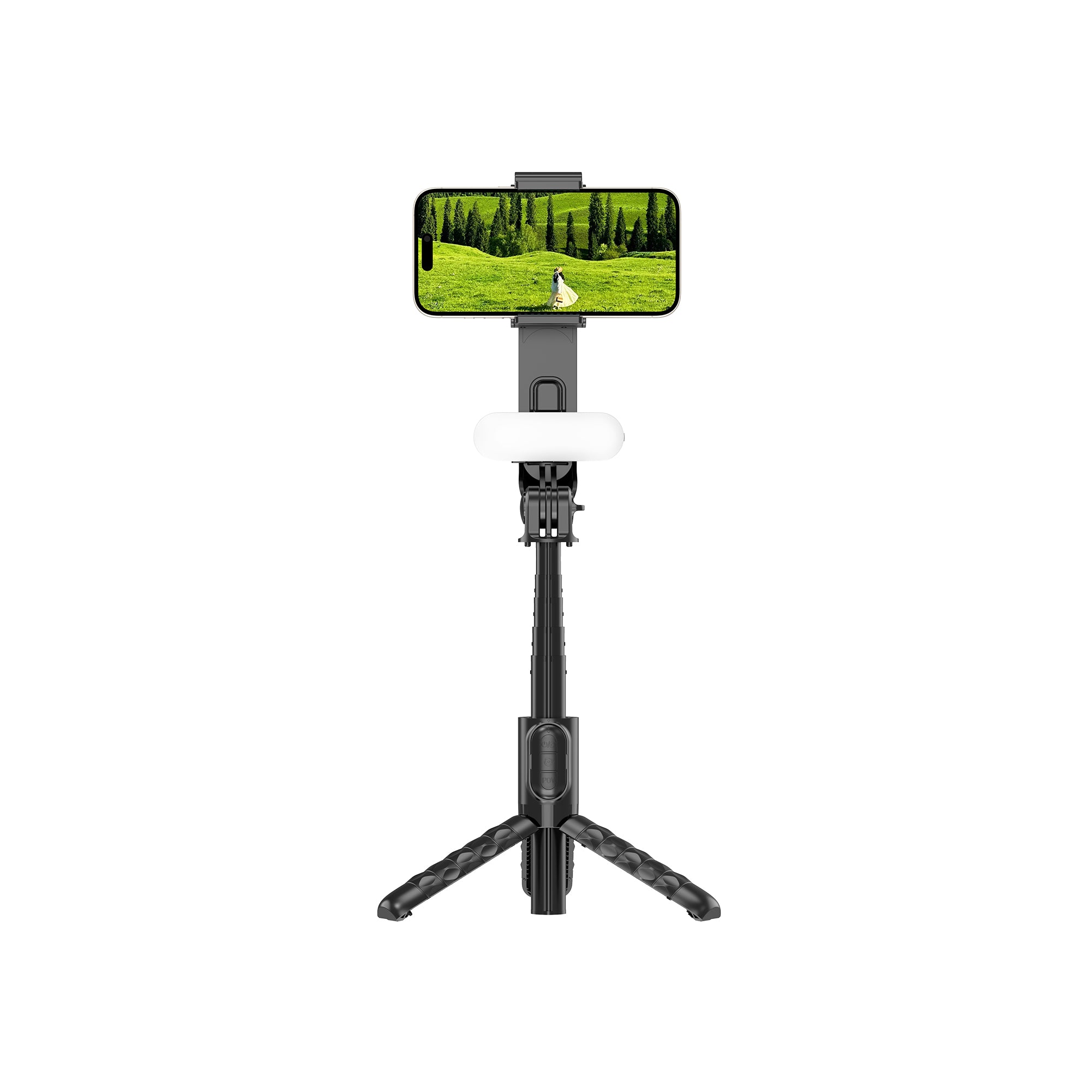 WiWU Wireless Connection Portable Selfie Stick with Beauty Light Foldable Selfie stick with Tripod and remote control Wi-SE013