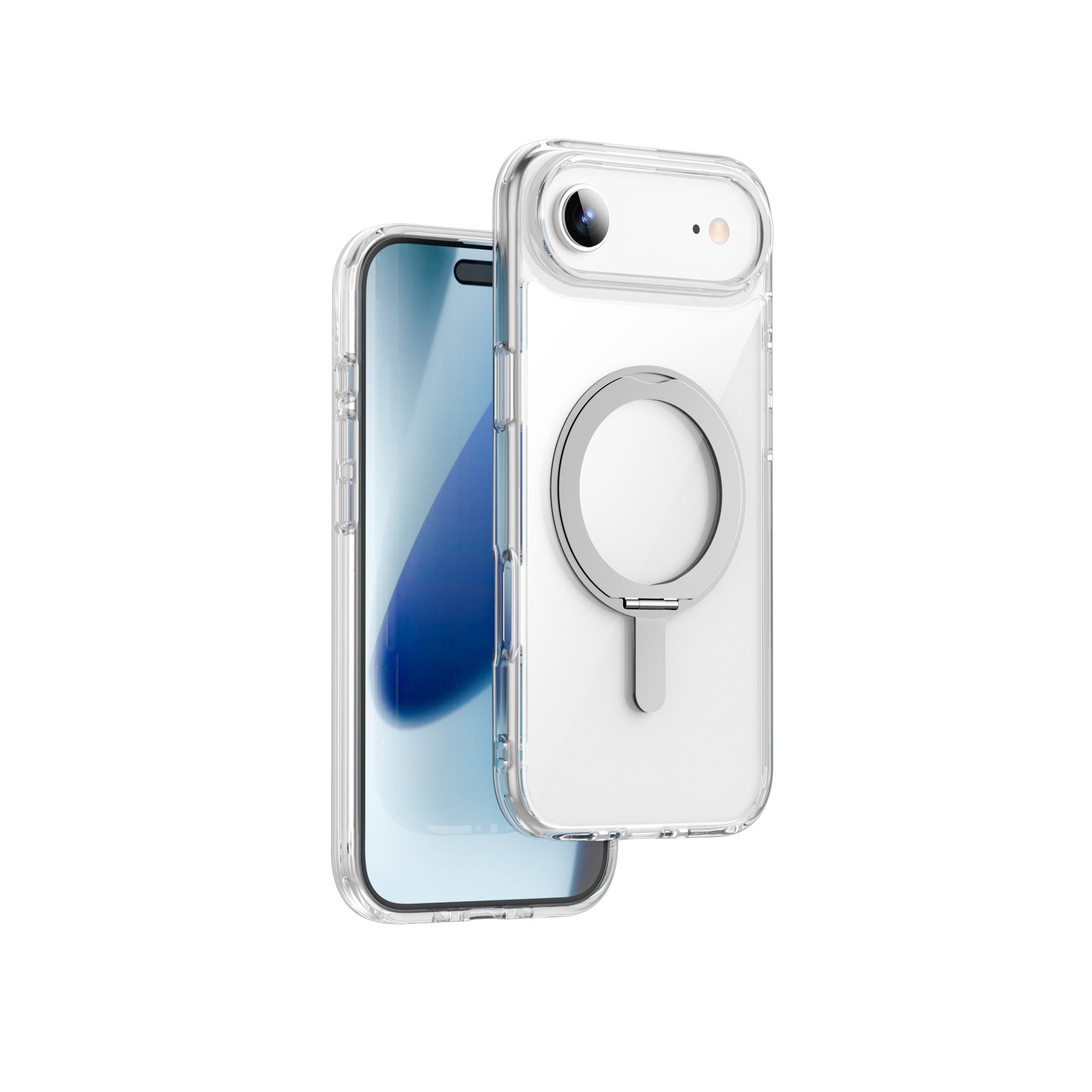 WiWU MCC-201 Magnetic Clear Case with 360 Rotating Stand Anti-Shock PC TPU Shell for IP17 Series