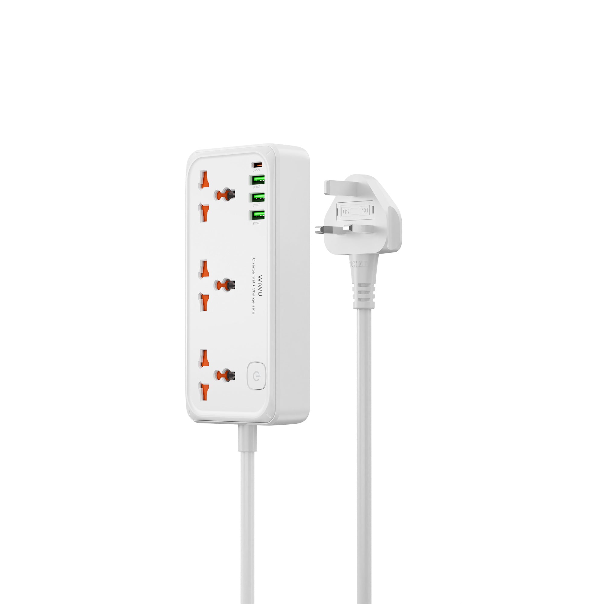 30W Cube Multiple Function GaN Power Strip 1C3A+3 sockets Wi-S005 EU/UK