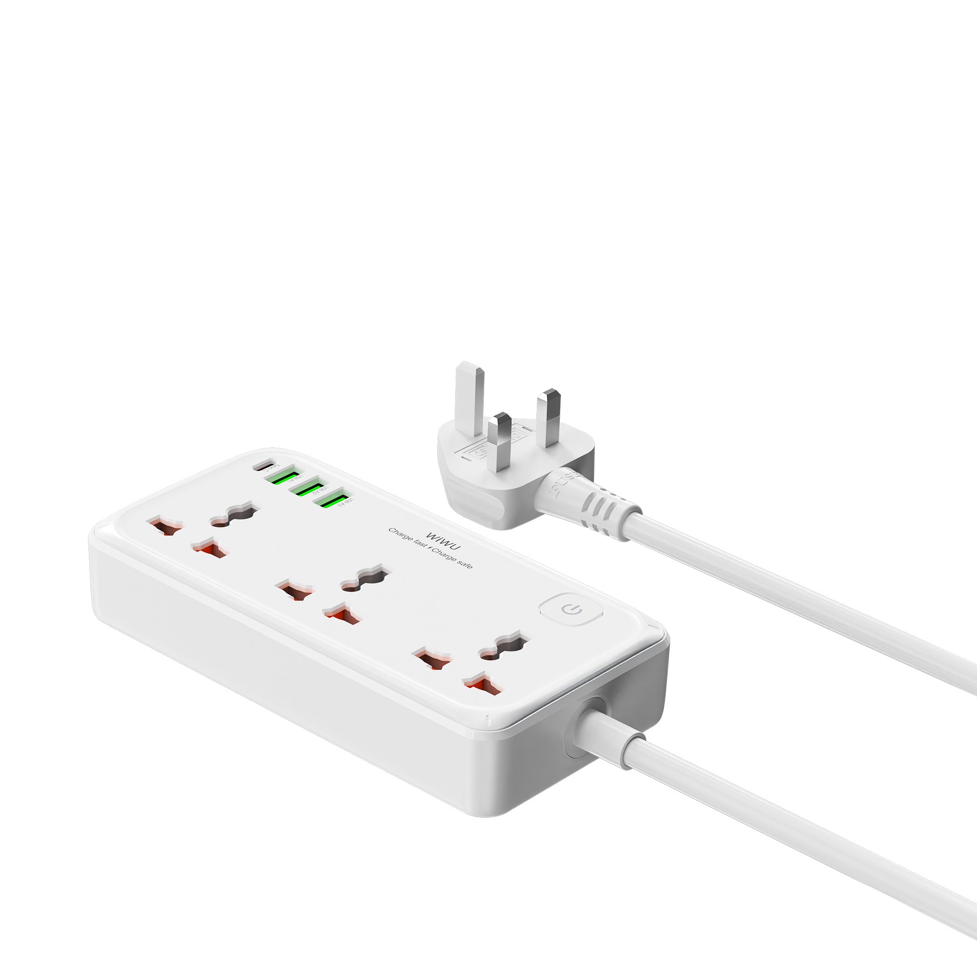 30W Cube Multiple Function GaN Power Strip 1C3A+3 sockets Wi-S005 EU/UK