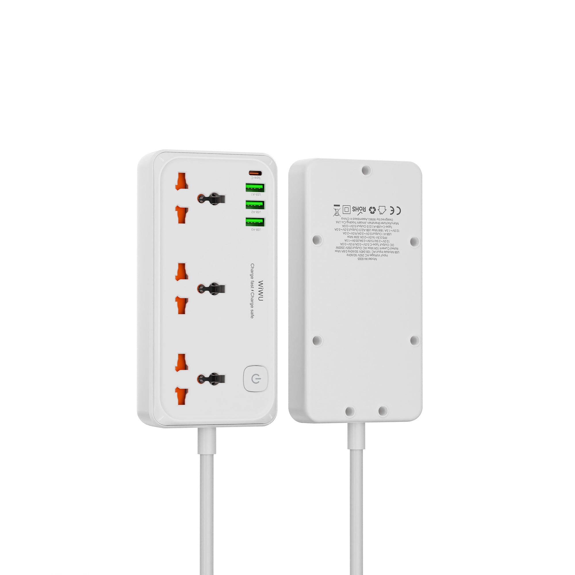 30W Cube Multiple Function GaN Power Strip 1C3A+3 sockets Wi-S005 EU/UK