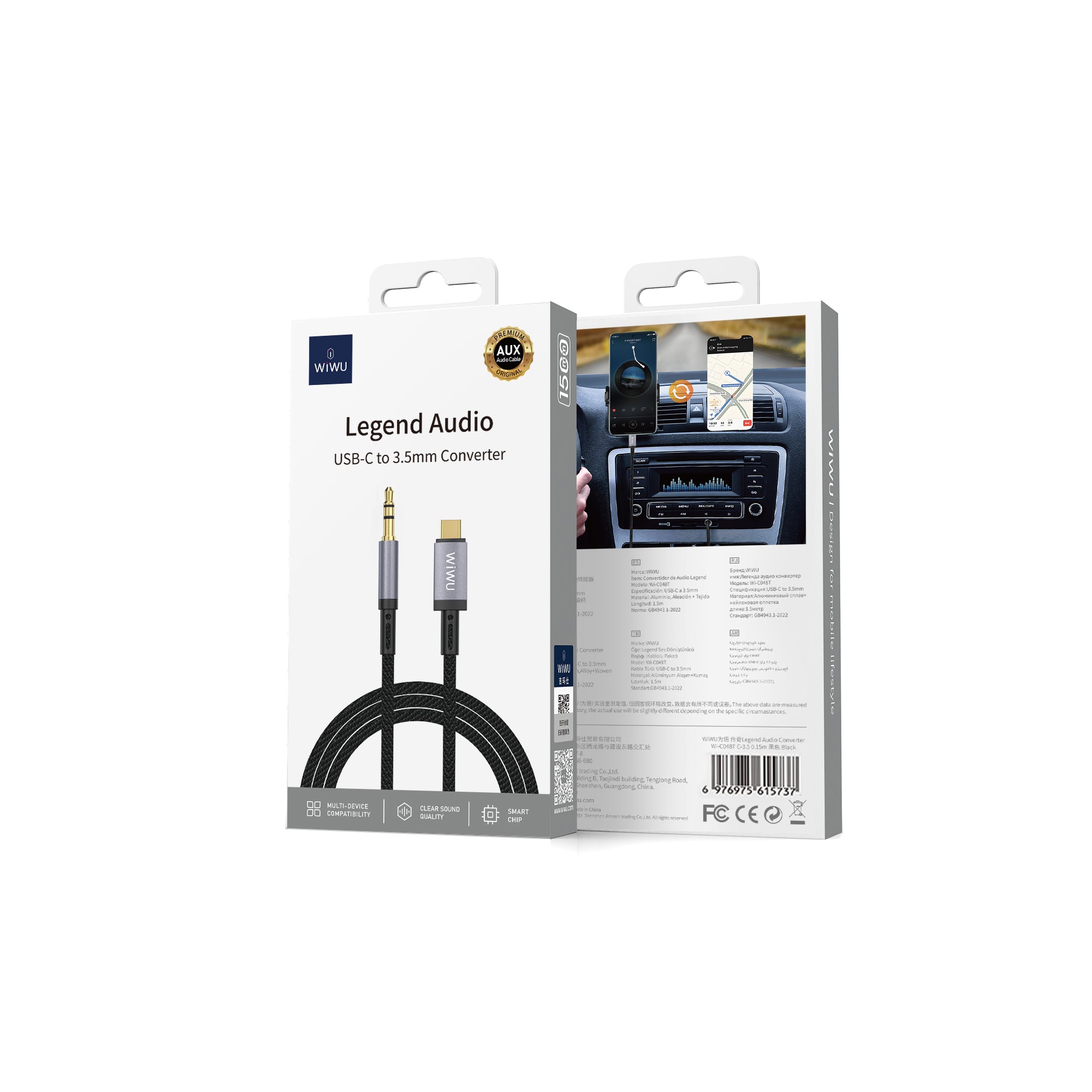 WiWU Legend Audio Convertor (1.5m) Lightning/USB-C to 3.5mm Wi-C048
