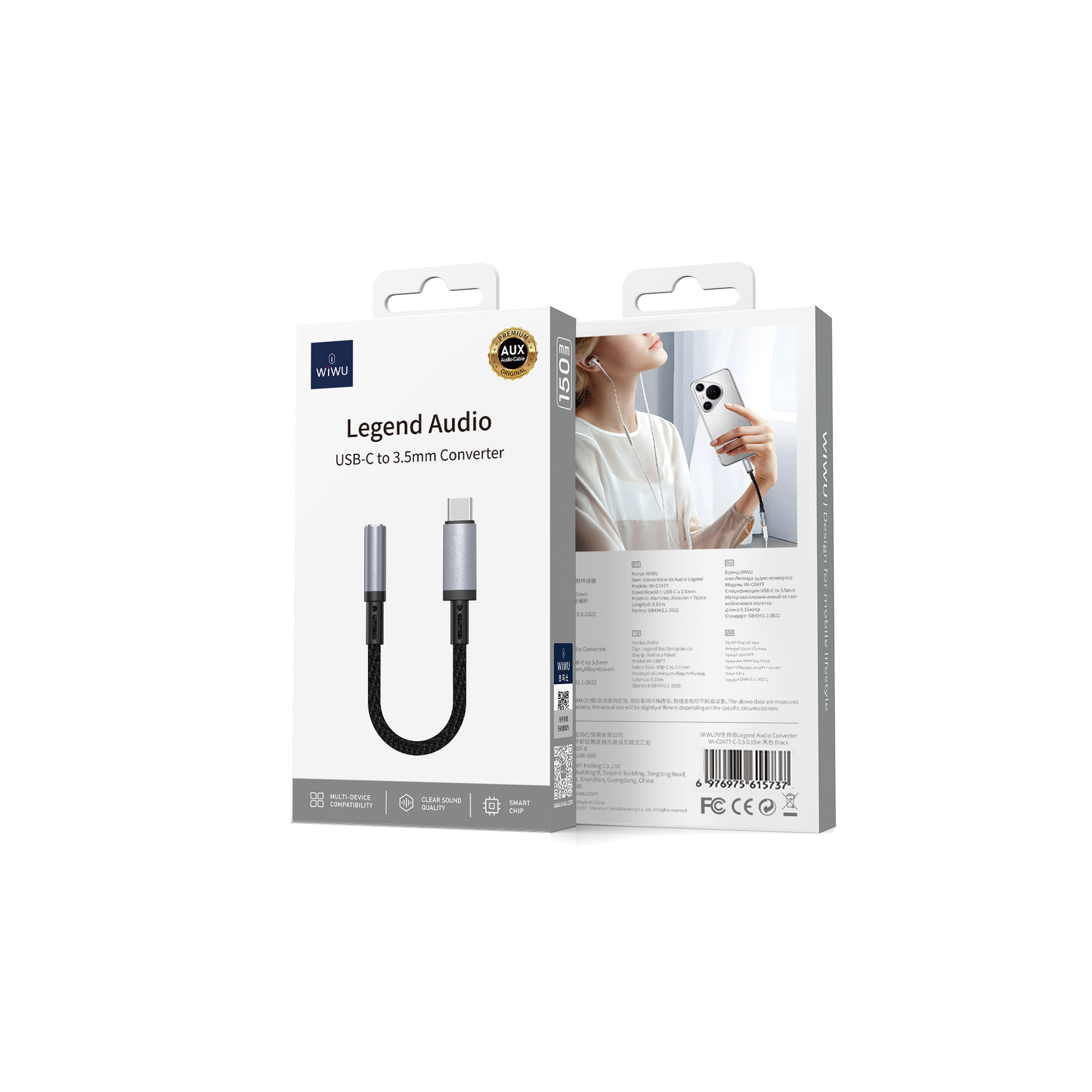 WiWU Legend Audio Convertor (0.15m) USB-C/Lightning to 3.5mm Wi-C047
