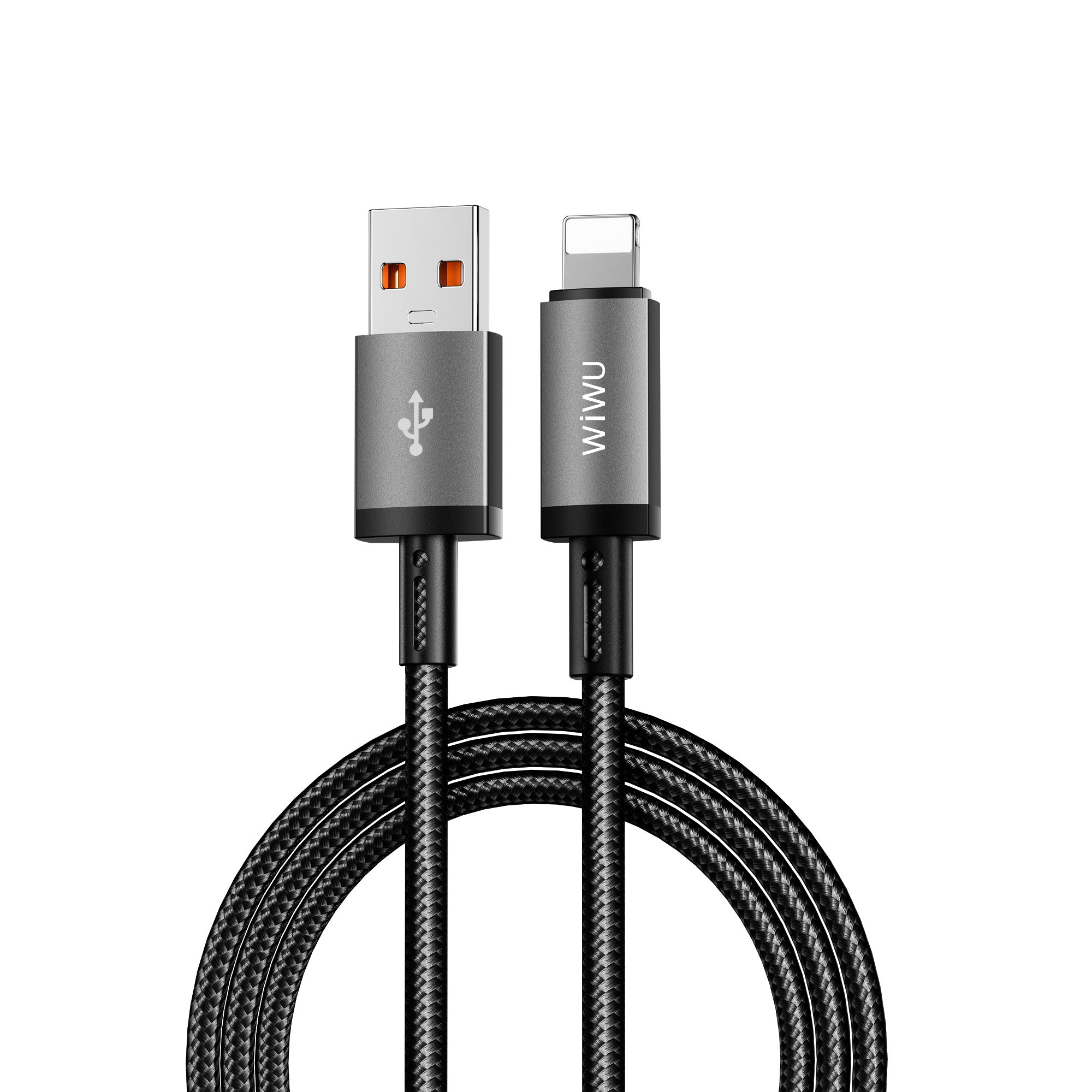 WiWU Wi-C055 1M Aluminum alloy Nylon braided TITAN LINK Series Charging Cable with USBA to Micro,USB to iP,USB-A to Type C