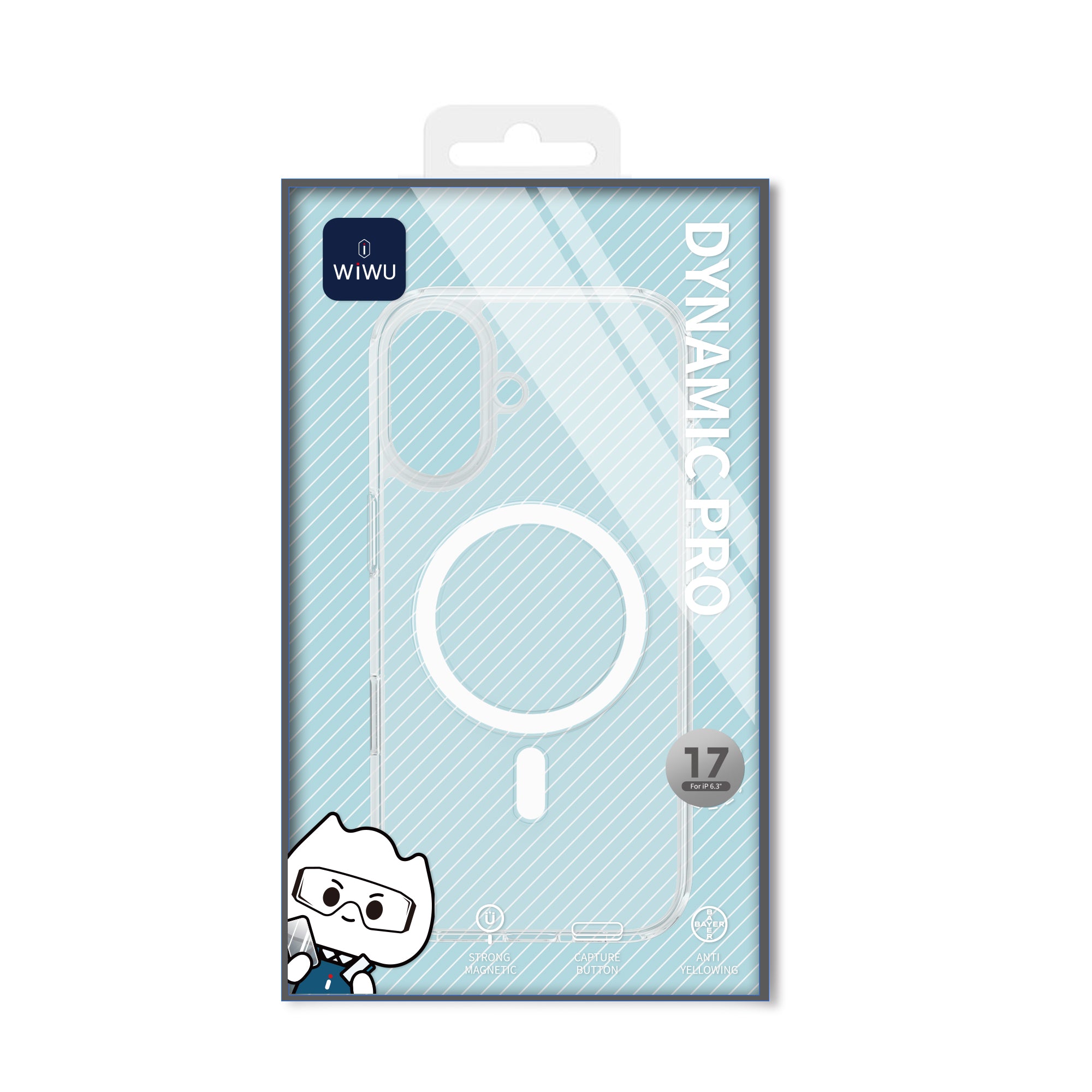 WiWU MCC-102 Dynamic Magnetic Case with Touch-Sensitive Camera Key and Thickened Clear Shield for IP17 Series
