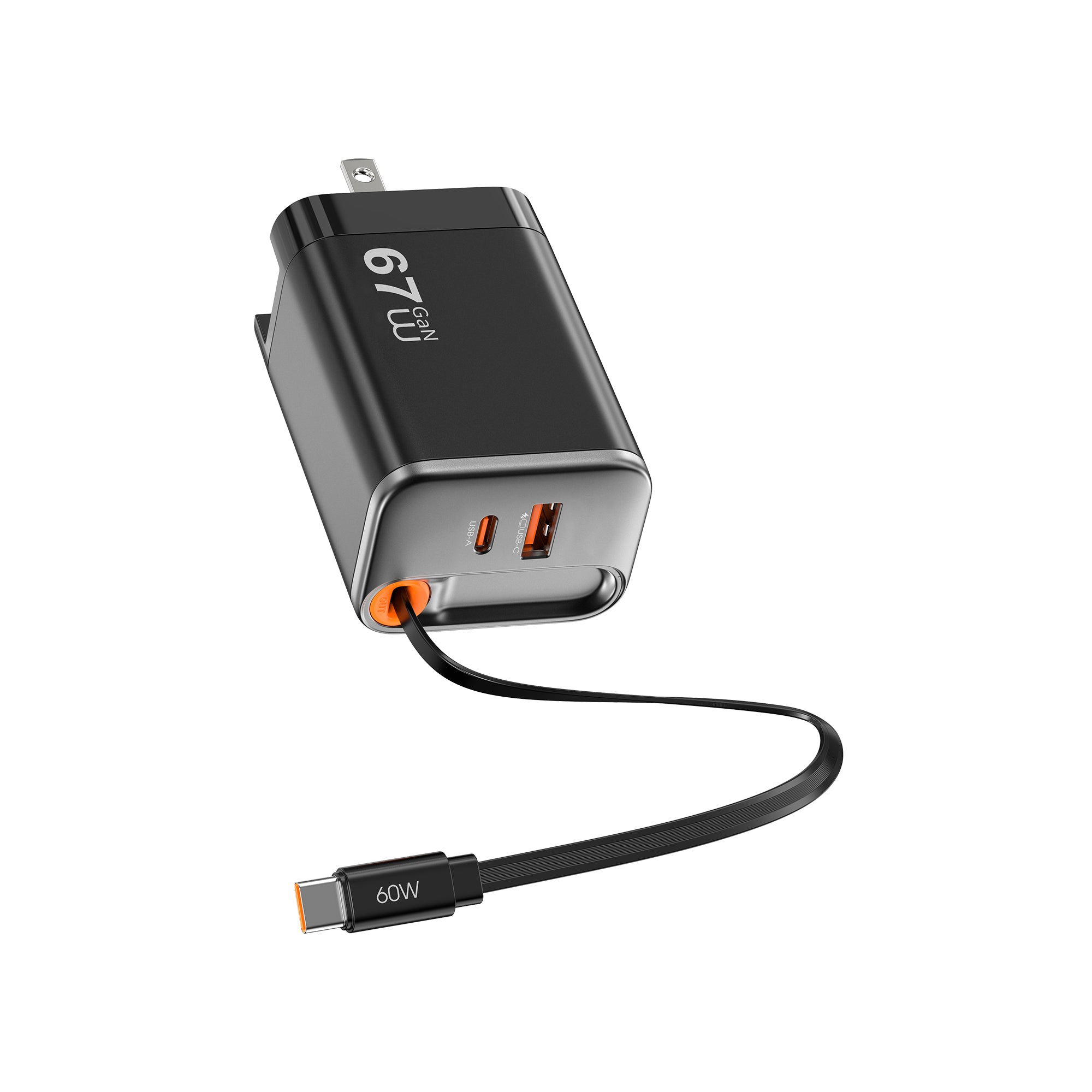 WiWU Helix Pro 67W GaN Technology PD/QC 2USB C+1 USB A Port Fast Charger (with EU and UK plug adapters) Wi-G027 CN