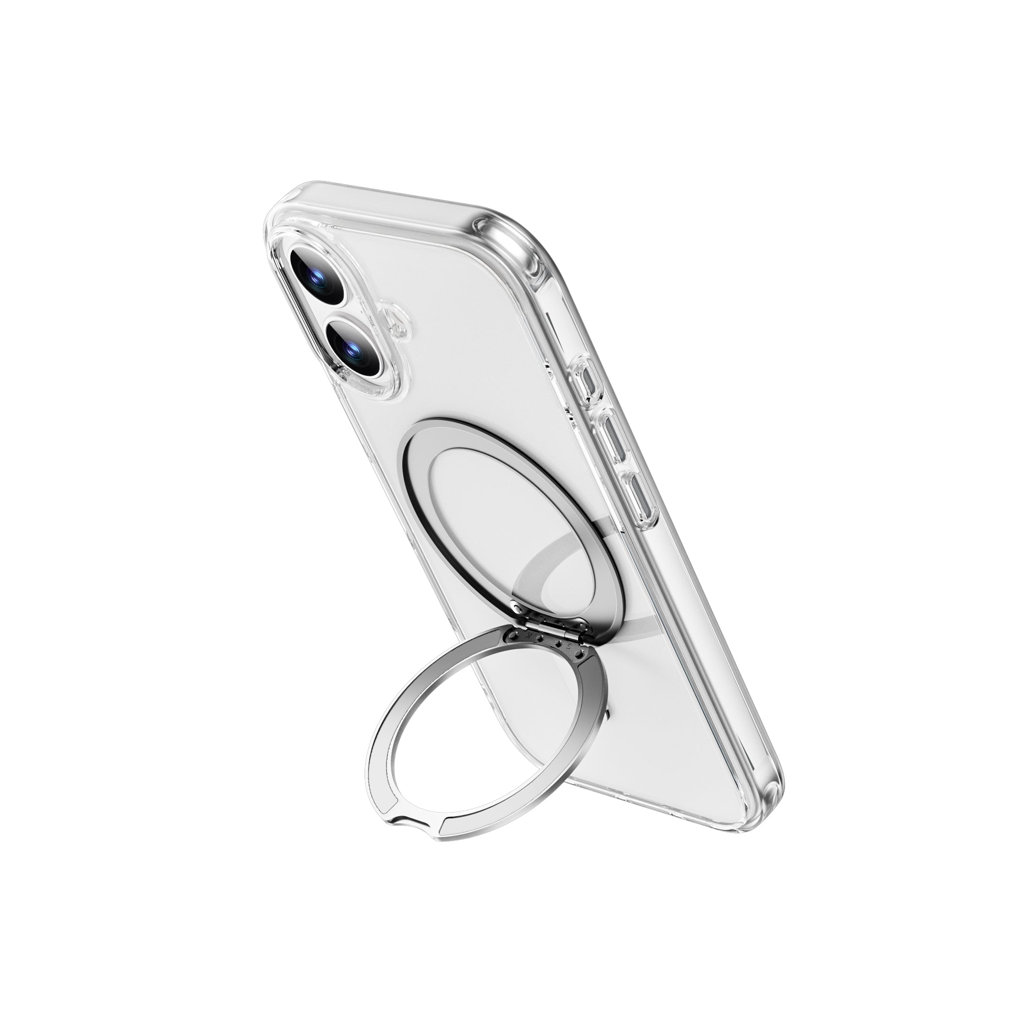 WiWU MCC-201 Magnetic Clear Case with 360 Rotating Stand Anti-Shock PC TPU Shell for IP17 Series