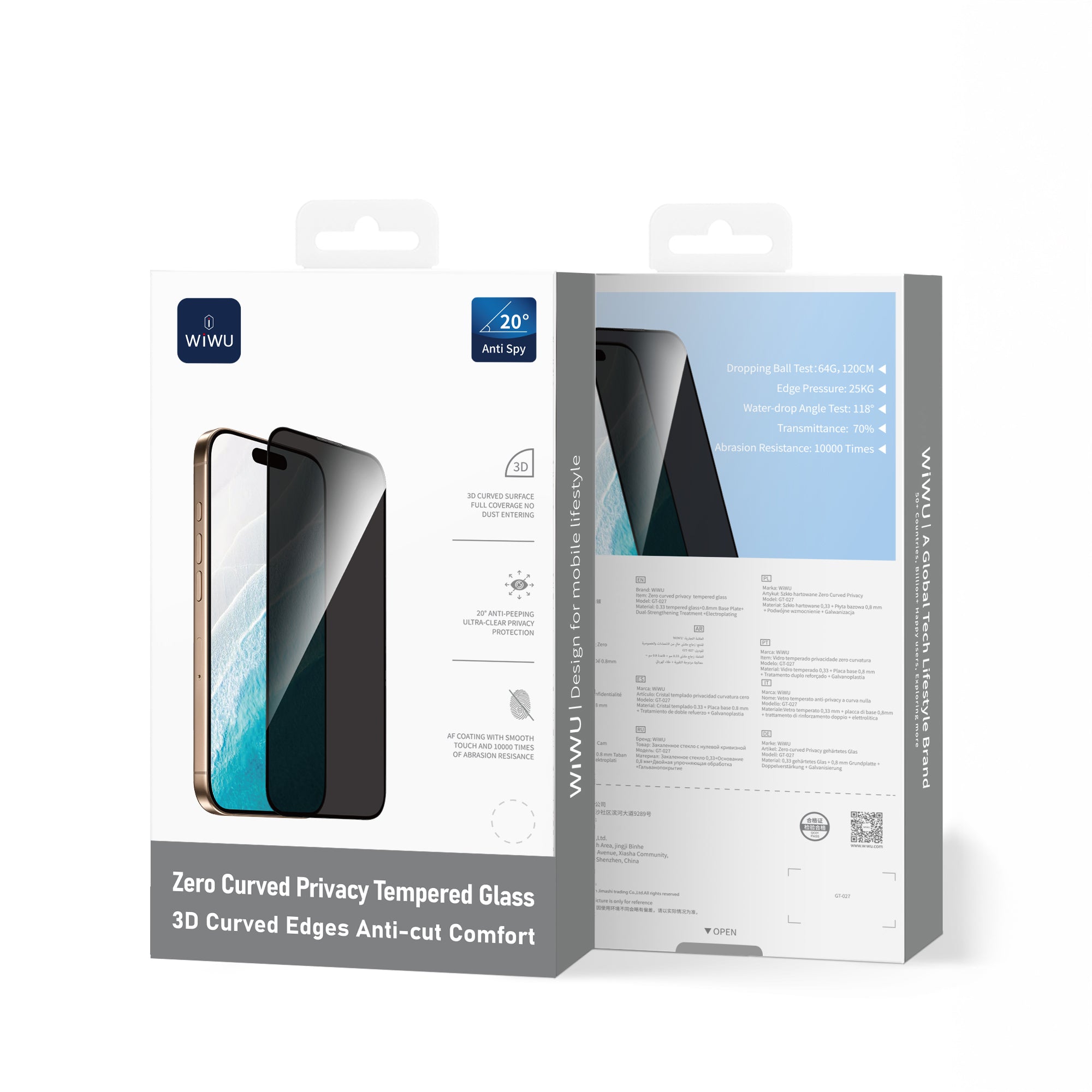 WiWU Zero Curved Privacy Tempered Glass for iP17 Series GT-027