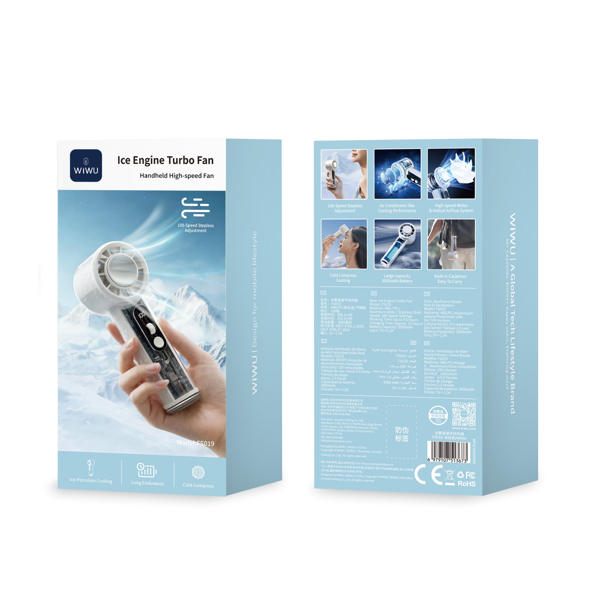 WiWU Ice Engine High-Speed Handheld Fan Wi-FS019