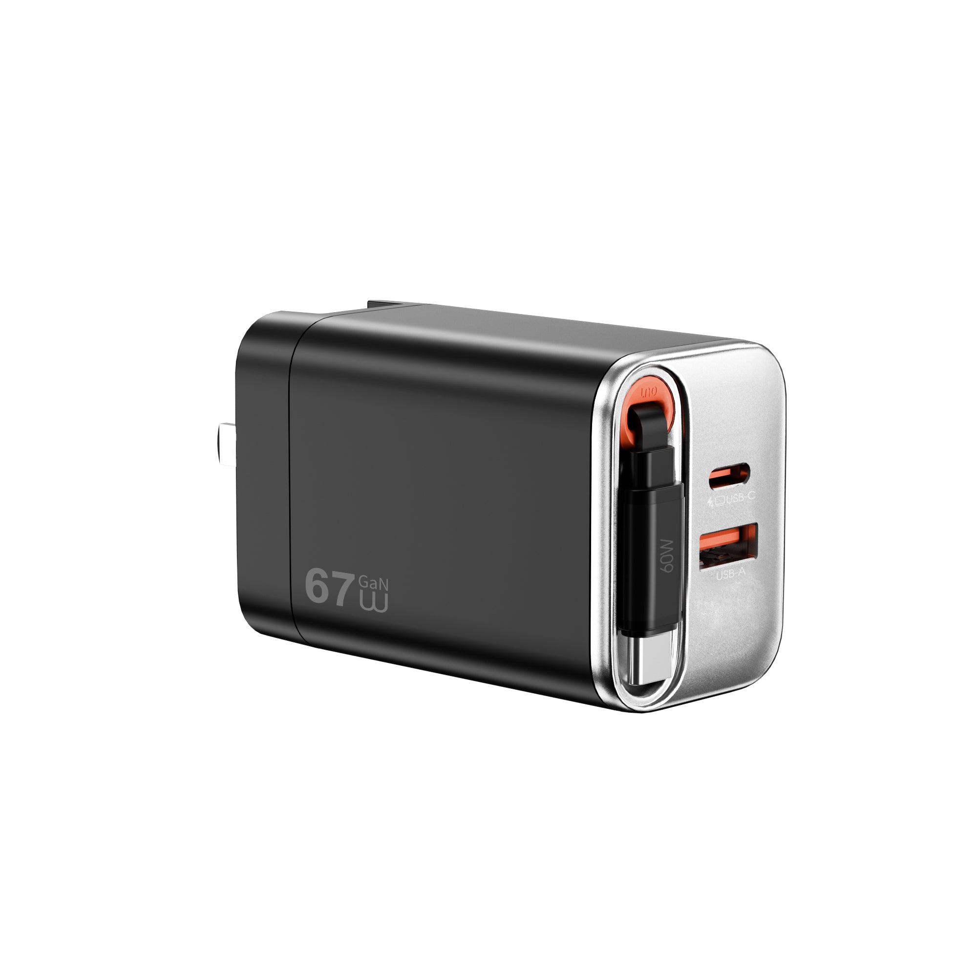 WiWU Helix Pro 67W GaN Technology PD/QC 2USB C+1 USB A Port Fast Charger (with EU and UK plug adapters) Wi-G027 CN