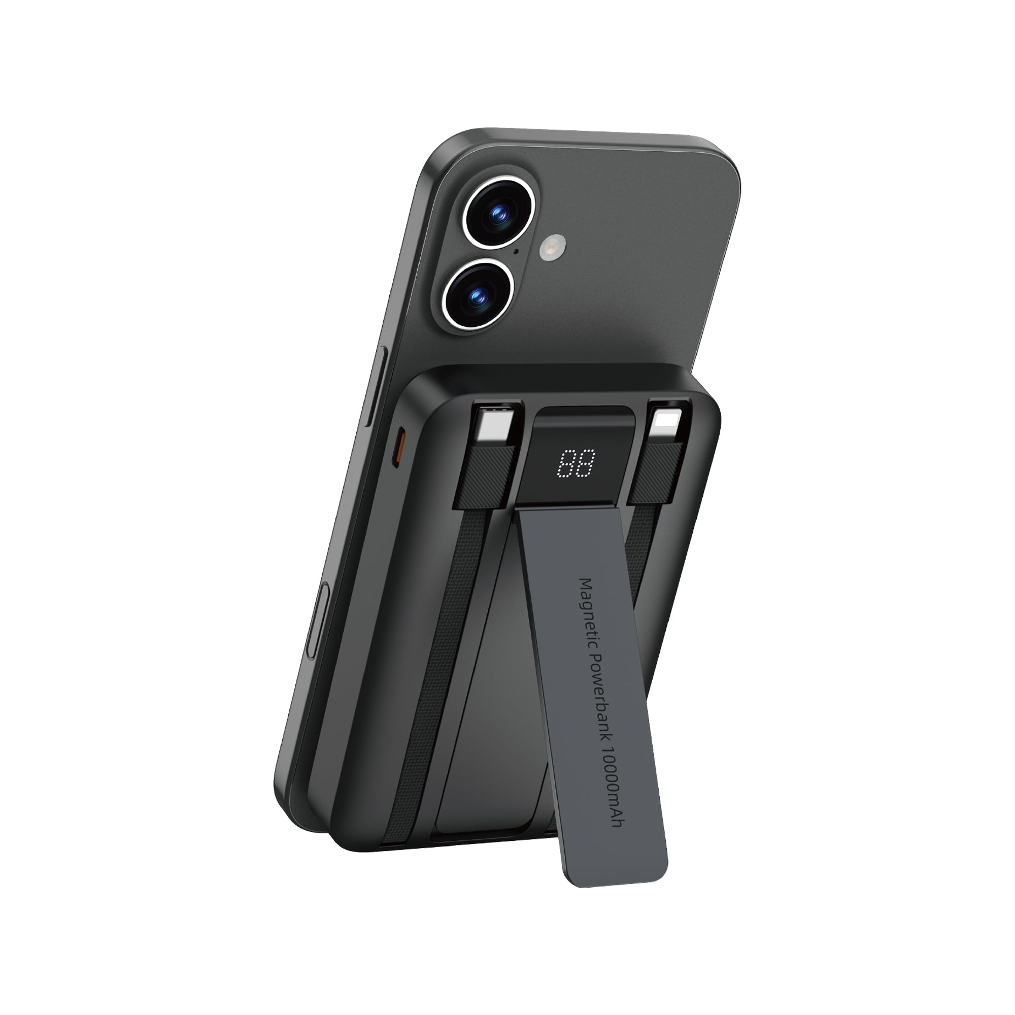 WiWU Wi-P061 10000mAh Power Bank Built in C L Cables PD 20W 225W Fast Charging 15W Wireless Phone Stand LED Display for iPhone Android Watch Earbuds