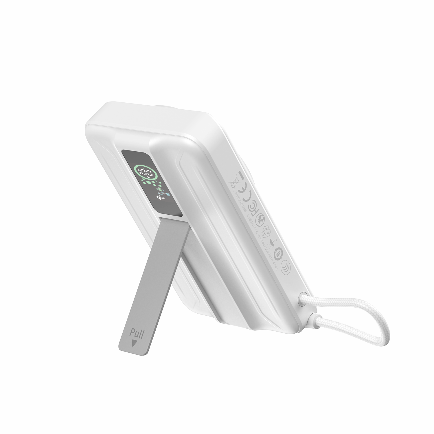 WiWU LP005FX 10000mAh Magnetic Wireless Power Bank with Built-in Cable and PD Fast Charging