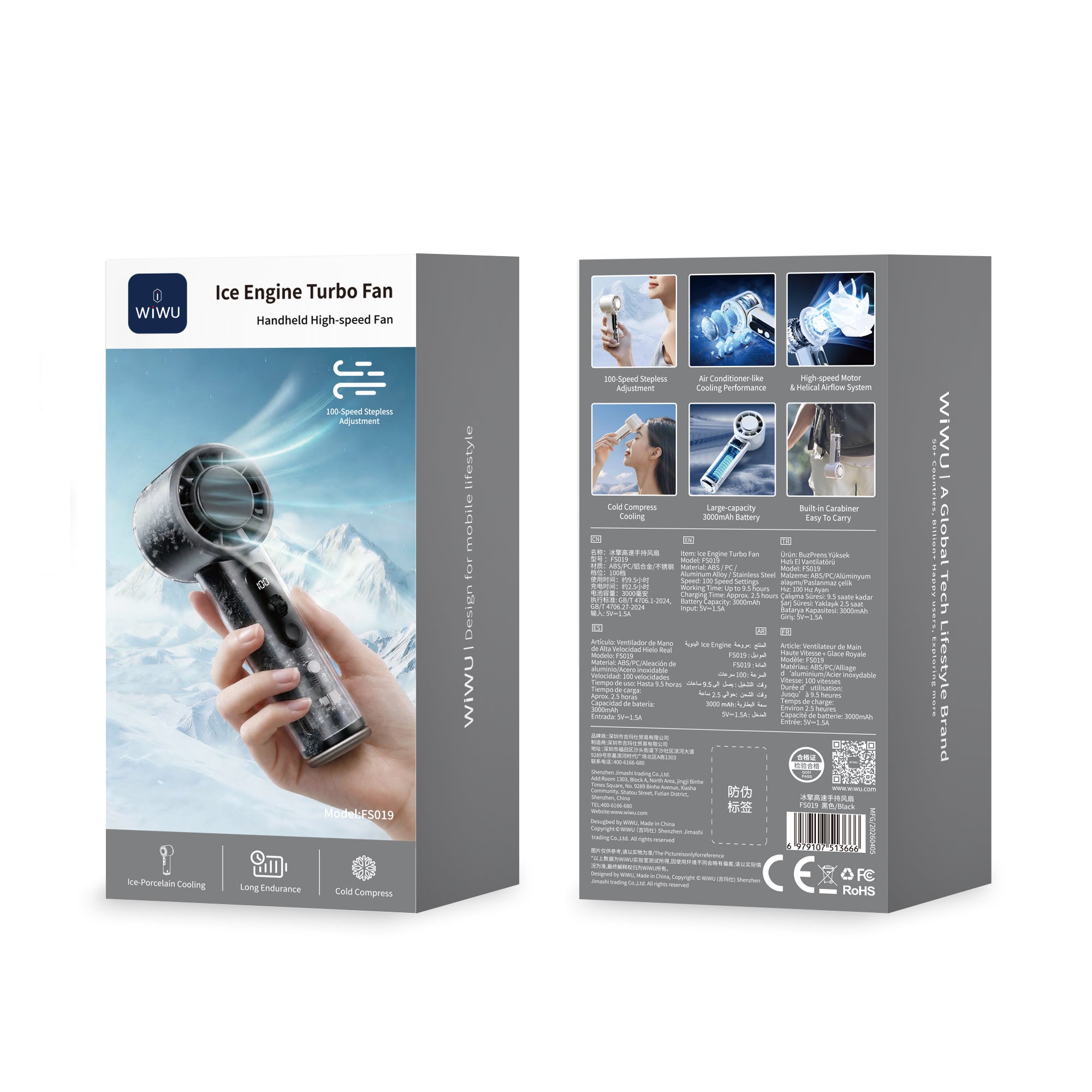 WiWU Ice Engine High-Speed Handheld Fan Wi-FS019