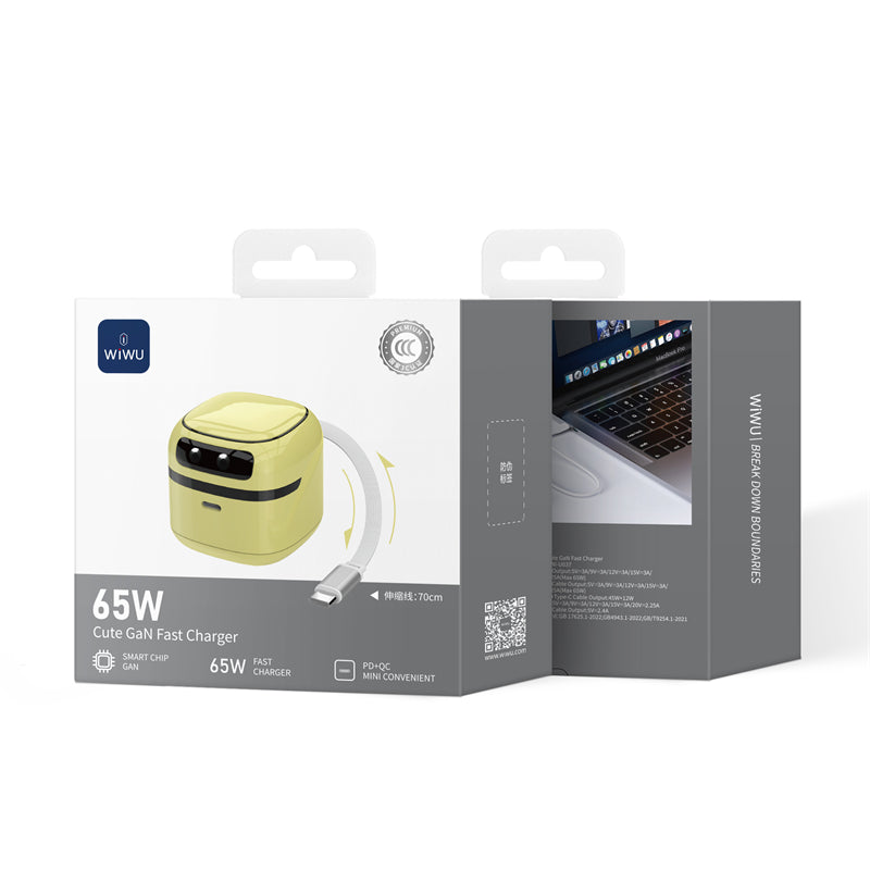 WiWU 65W Cute GaN Fast Charger 1C+Type-C cable Wi-U037