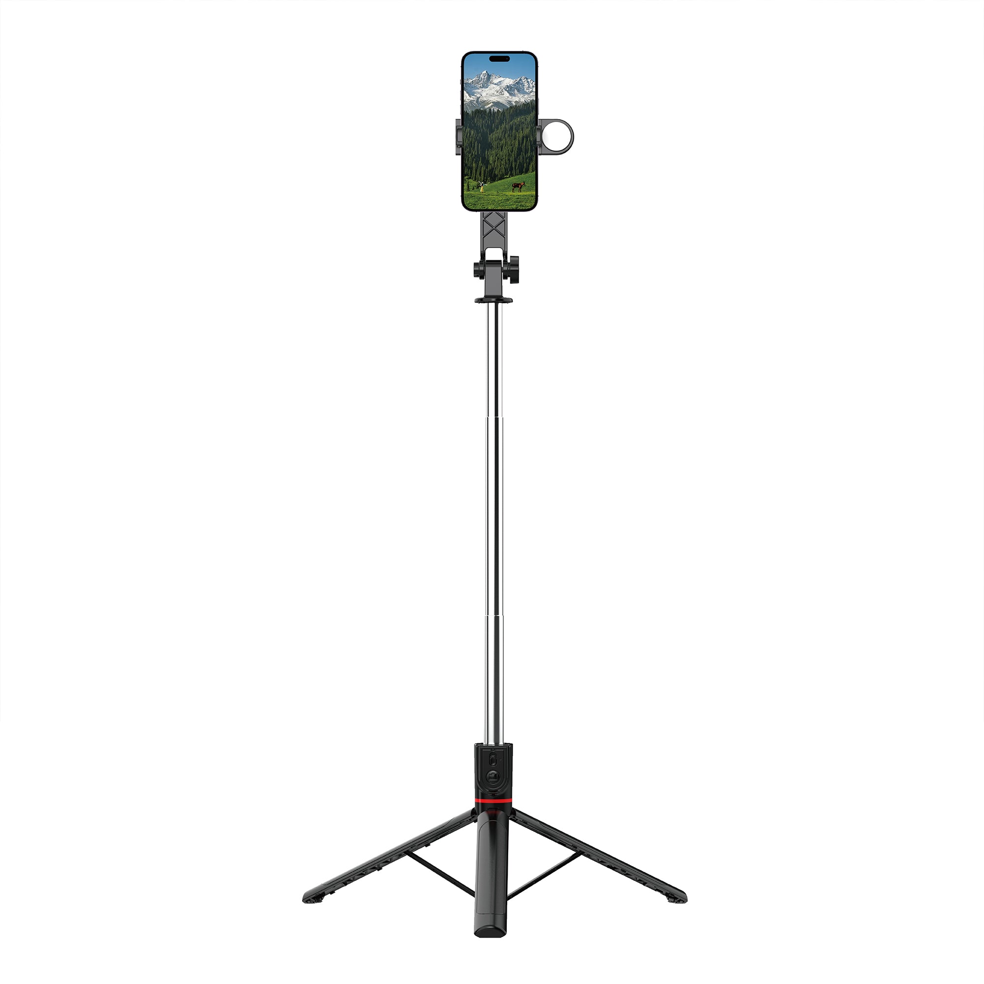 WiWU Wi-SE015 Bluetooth Selfie Stick Tripod with LED Ring Light & 360° Rotation