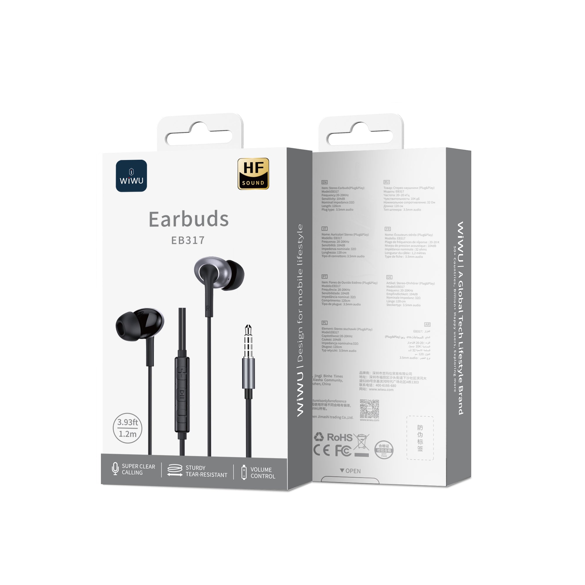 WiWU 3.5mm Stereo Wired Earbuds EB317
