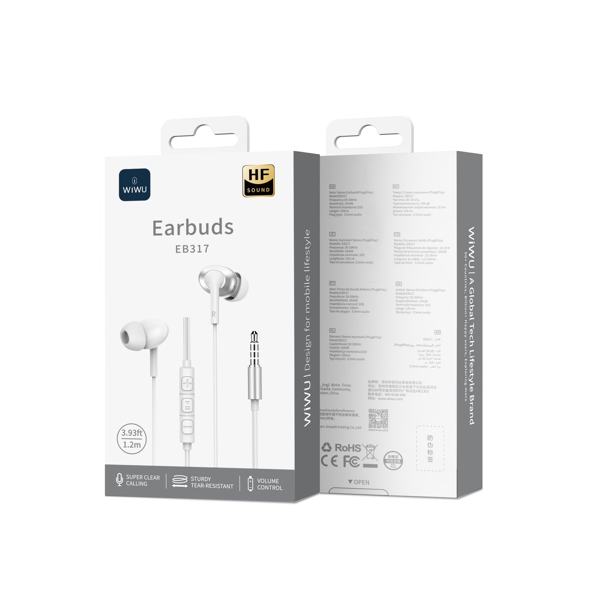 WiWU 3.5mm Stereo Wired Earbuds EB317