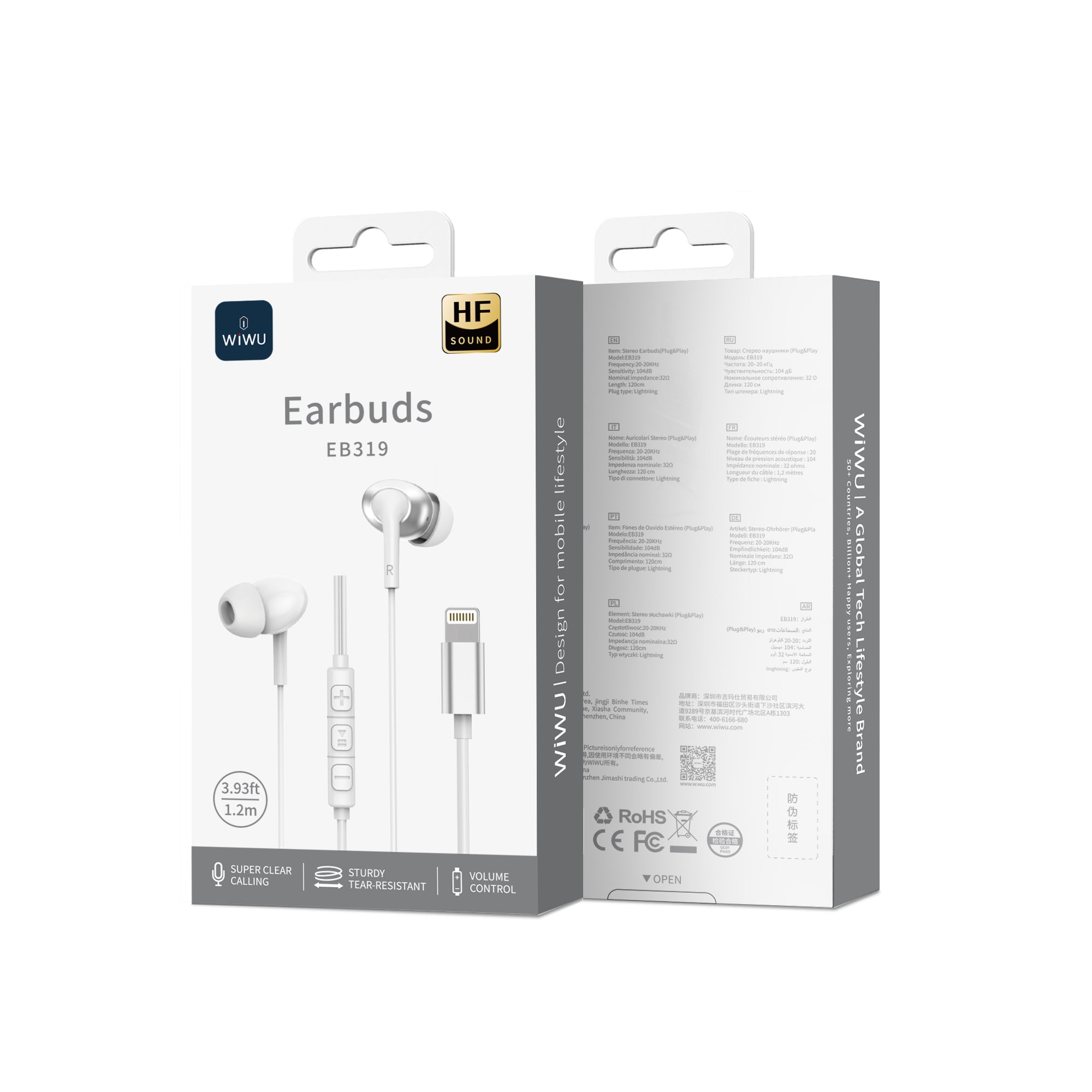 WiWU Lightning Stereo Wired Earbuds EB319