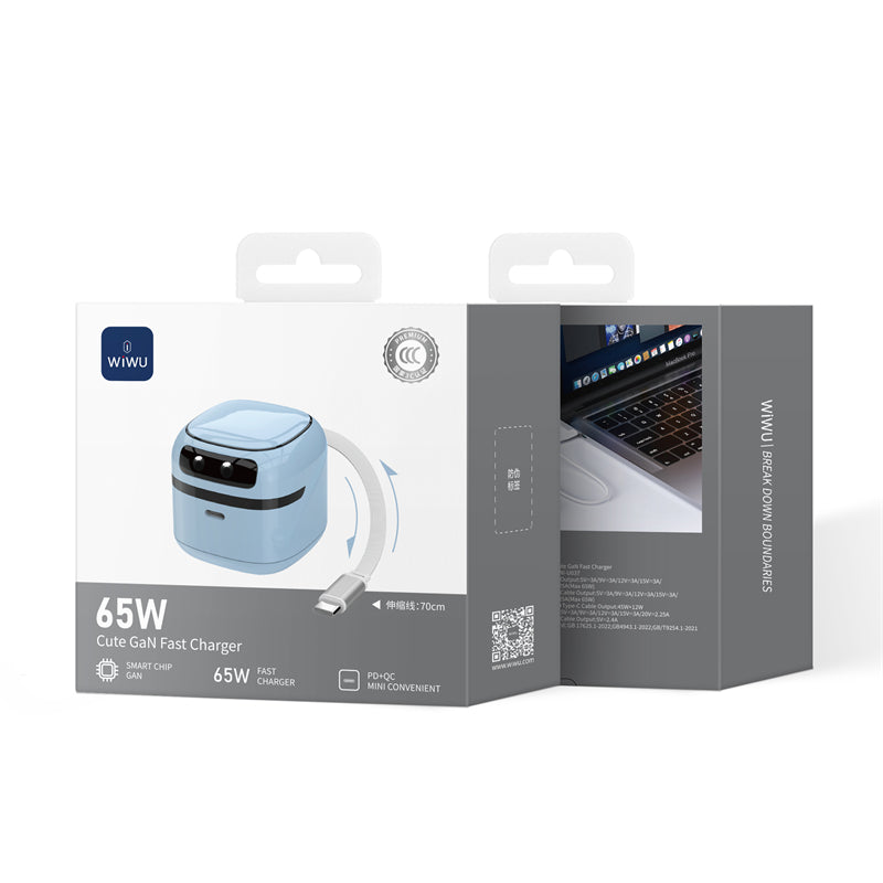 WiWU 65W Cute GaN Fast Charger 1C+Type-C cable Wi-U037