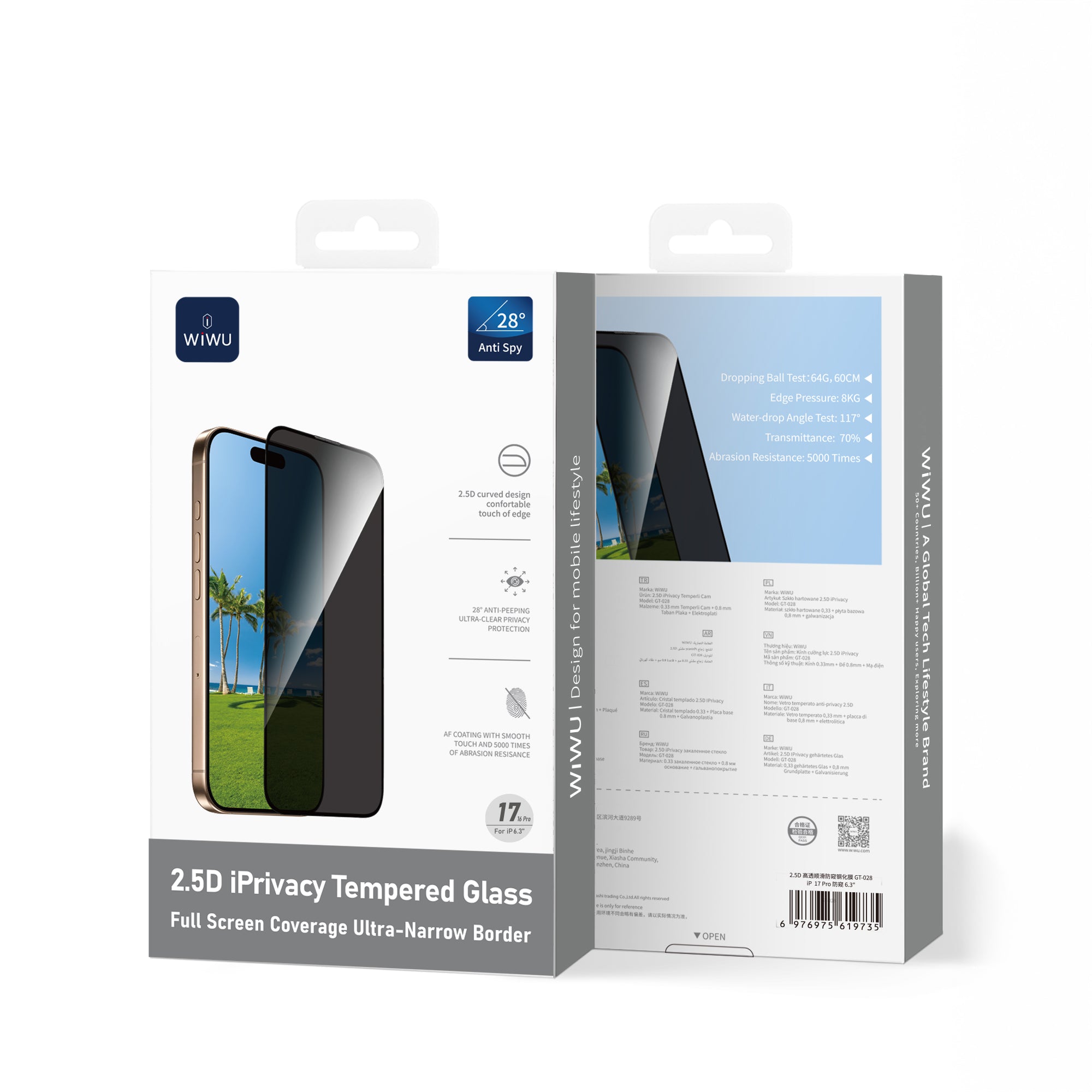 WiWU 2.5D iPrivacy Tempered Glass for iP17 Series GT-028