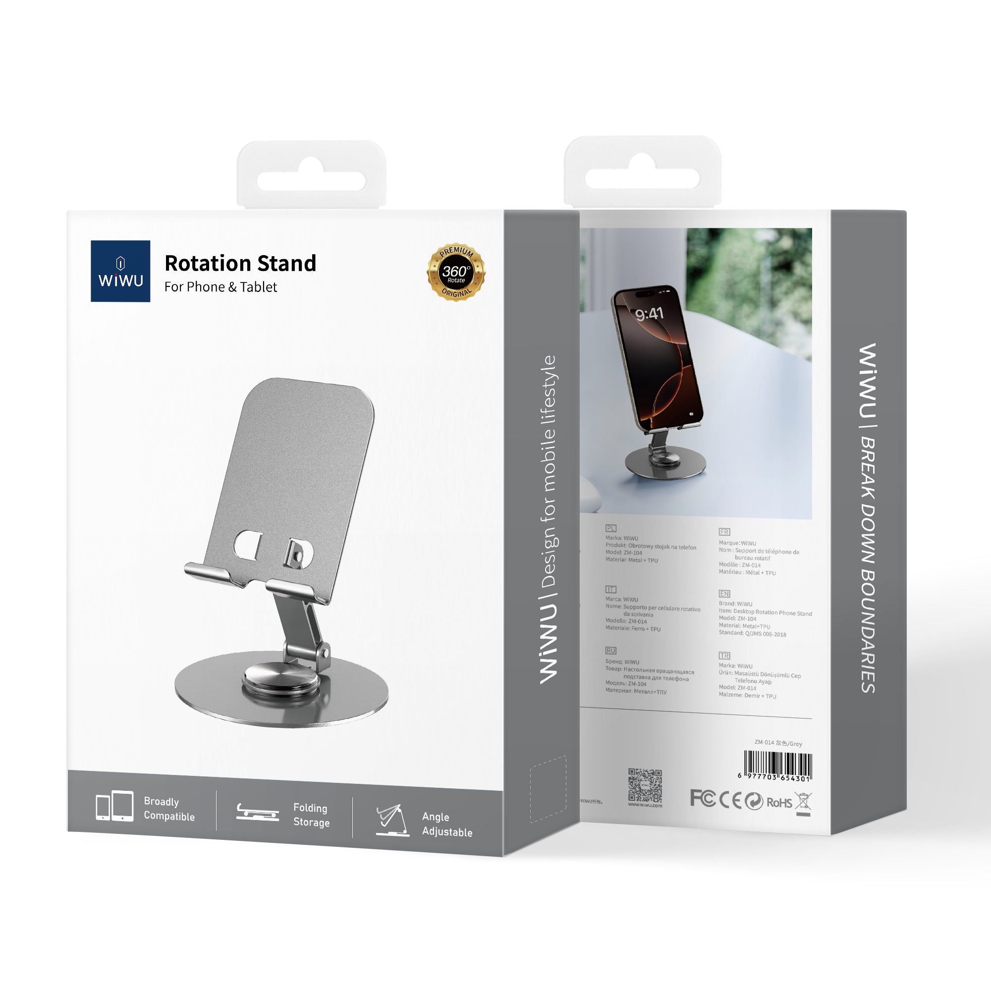 WiWU 360° Foldable Desktop Rotation Phone Stand ZM-014
