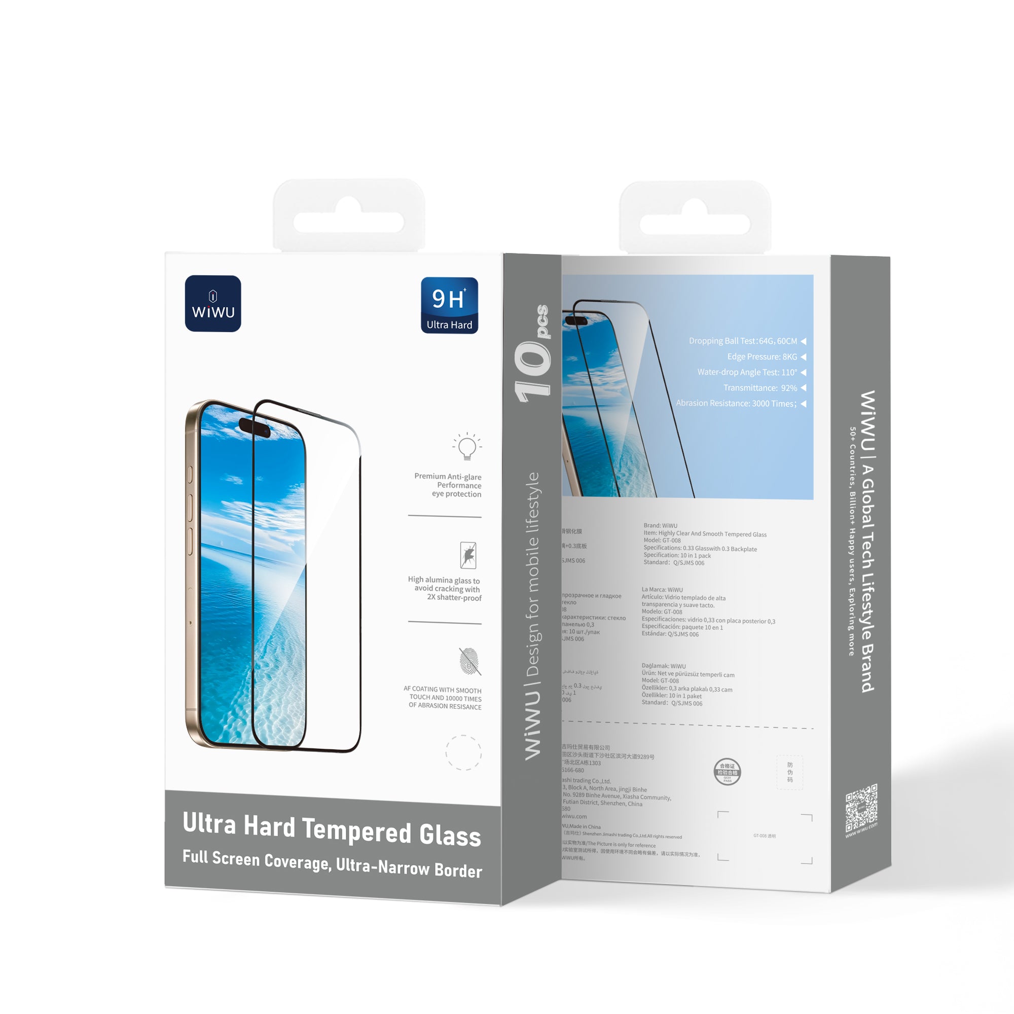 WIWU 10pcs Pack HD Tempered Glass for IP17 series GT-008