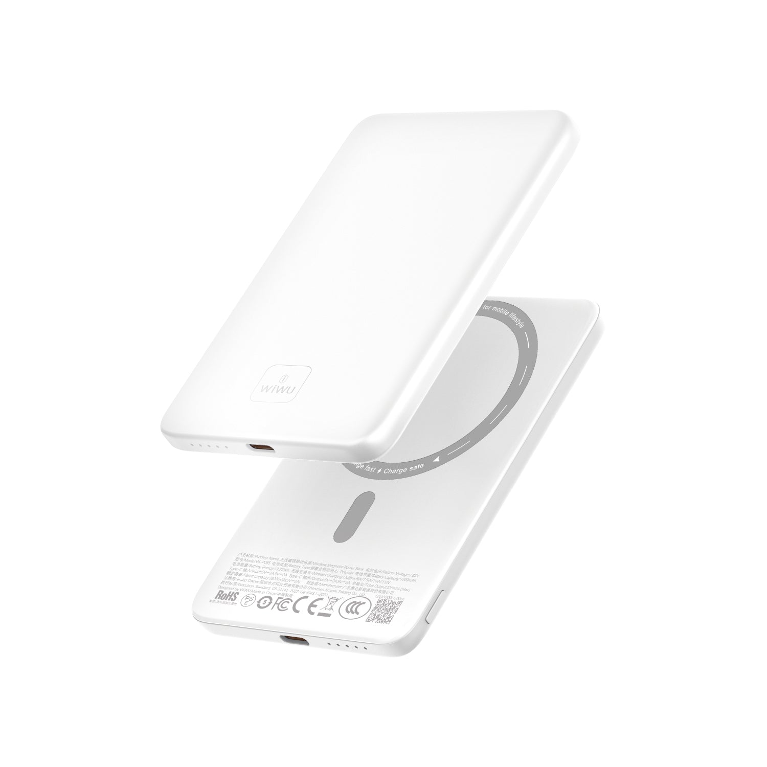 WiWU Wi-P085 5000mAh Magnetic Wireless Power Bank with 15W Fast Charging
