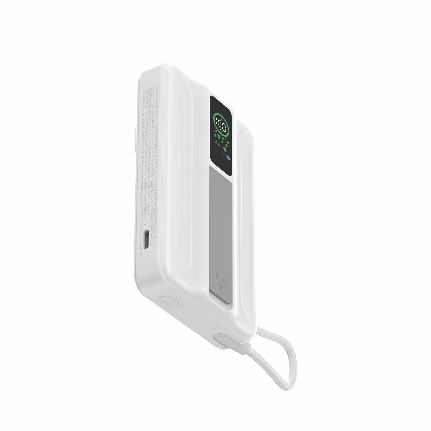 WiWU LP005FX 10000mAh Magnetic Wireless Power Bank with Built-in Cable and PD Fast Charging