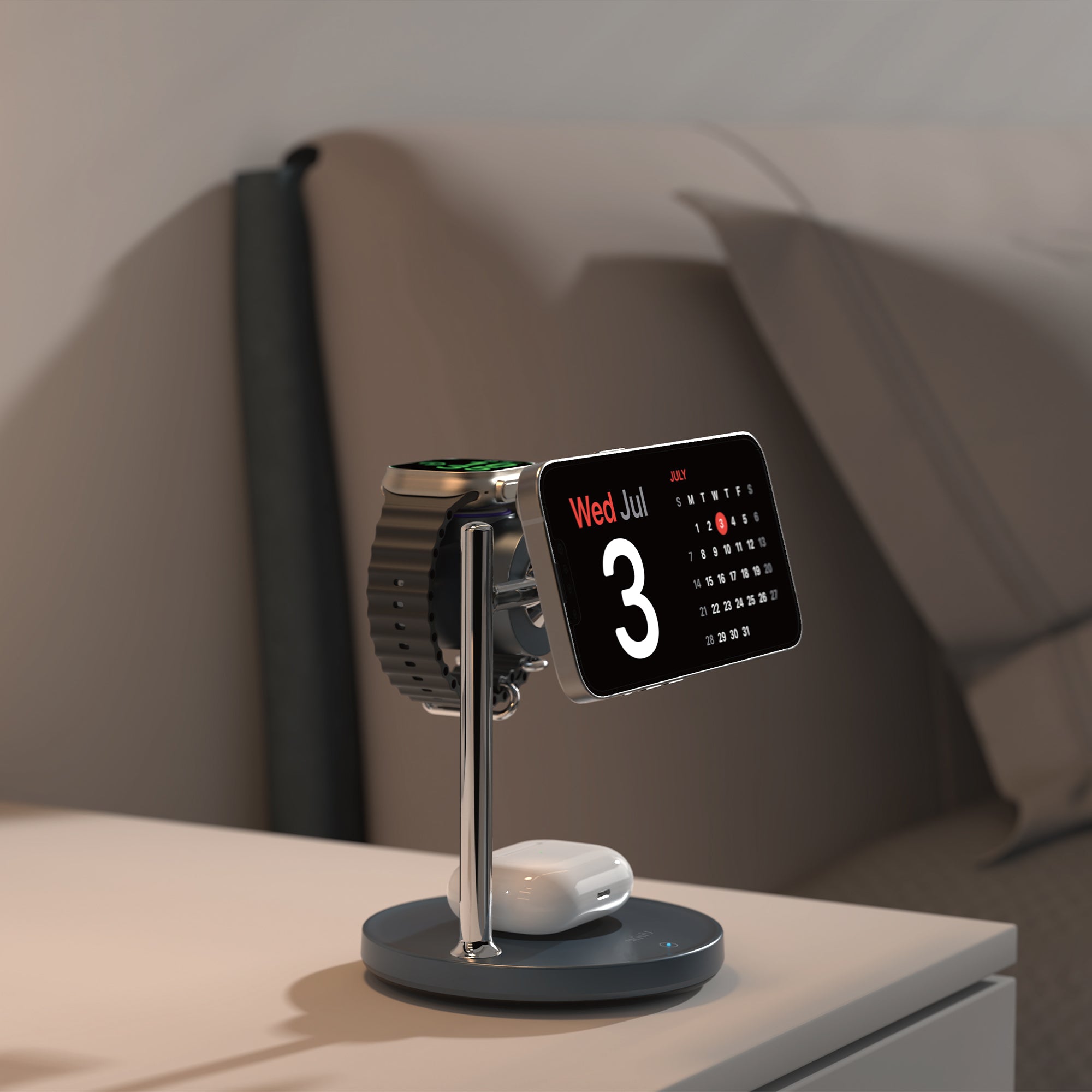 WiWU qi2.2 3 in 1 Space Station Air-cooled Magnetic Wireless Charger Wi-W041