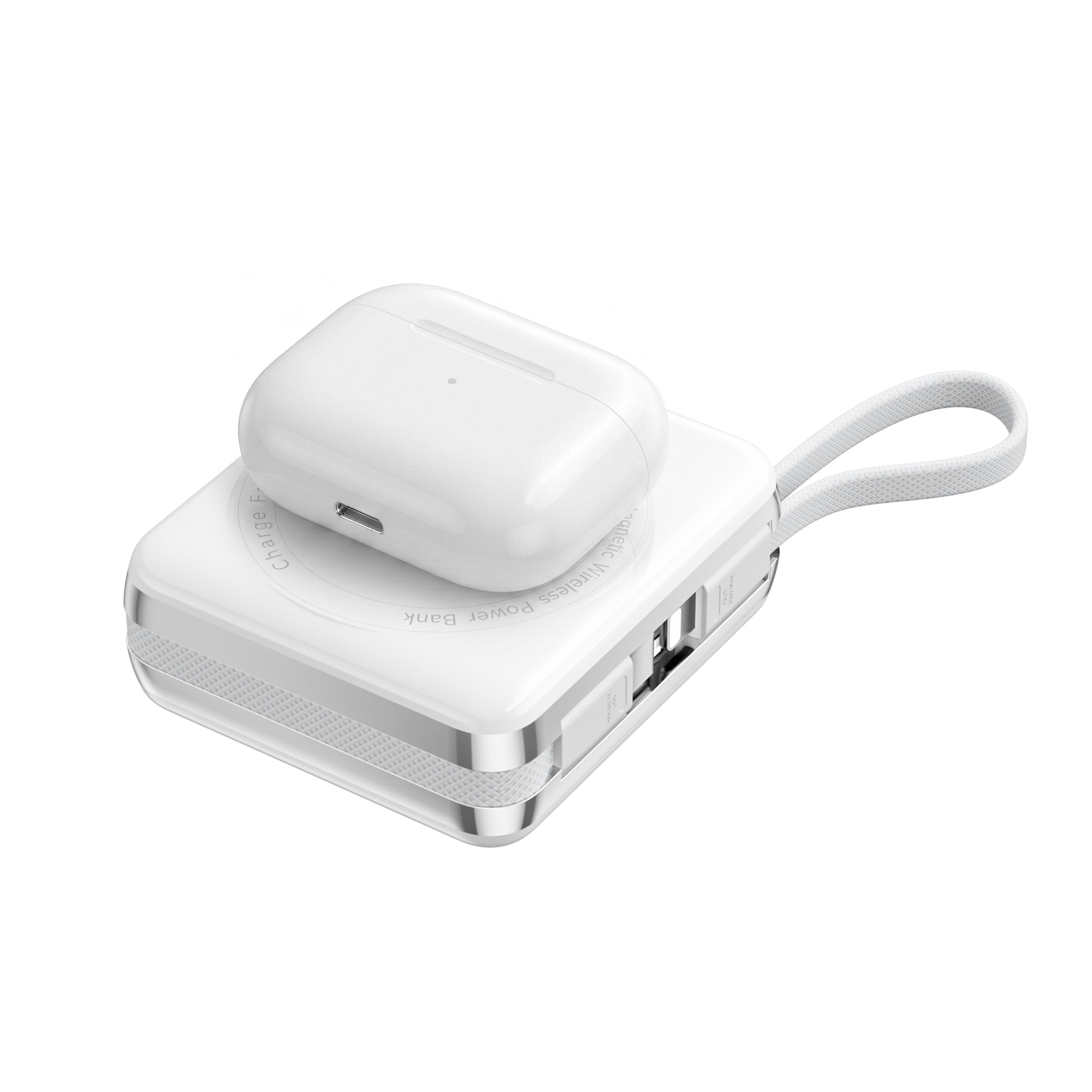 WiWU XF17 3-in-1 Magnetic Wireless Power Bank with Built-in Cable 10000mAh