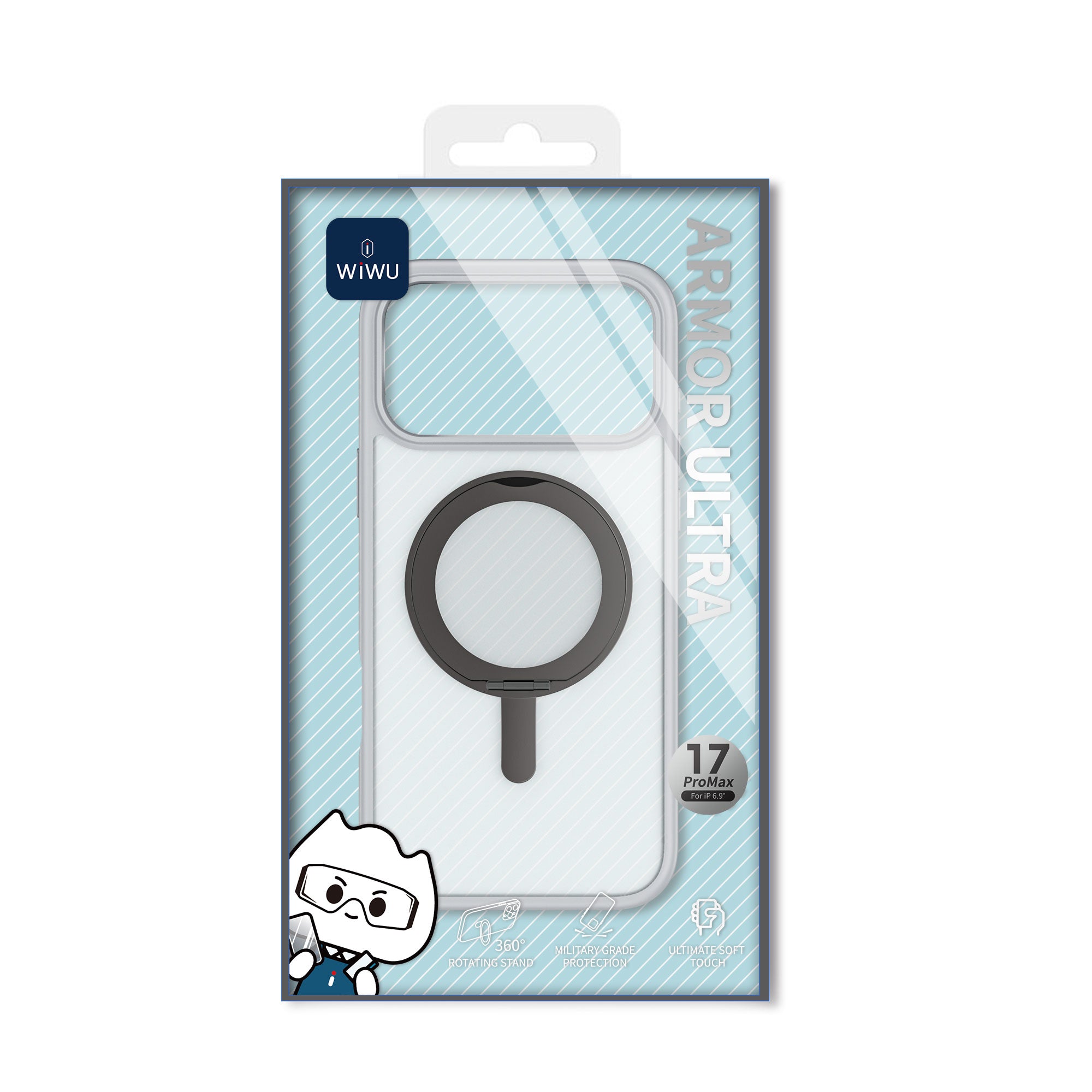 WiWU FGG-202 Soft Touch Magnetic Case with Kickstand Shockproof Skin Feel for IP17 Series