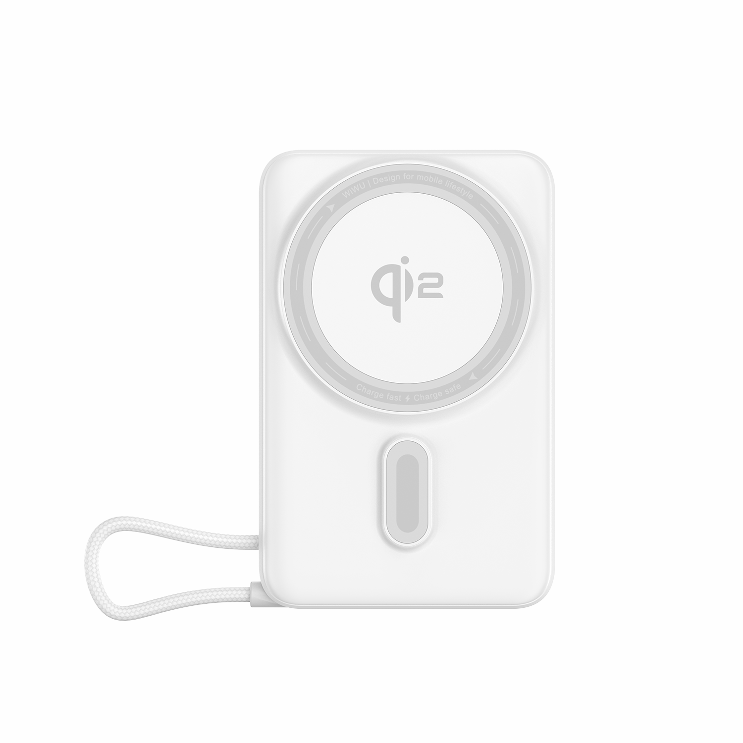 WiWU LP005FX 10000mAh Magnetic Wireless Power Bank with Built-in Cable and PD Fast Charging
