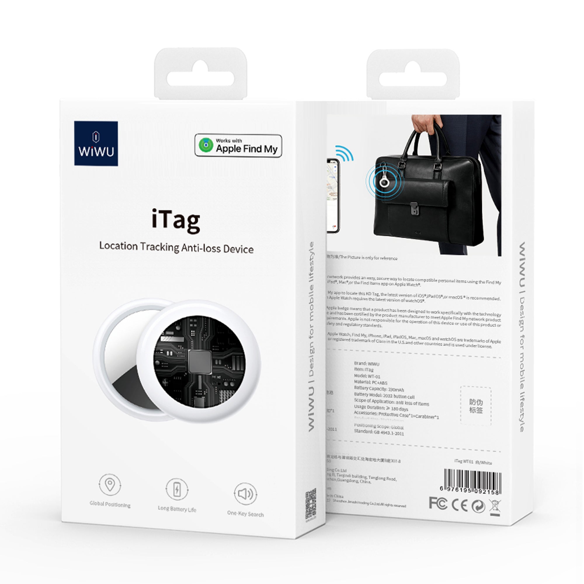 WiWU iTag Anti-lost Smart Tracker find location support apple find my WT-01