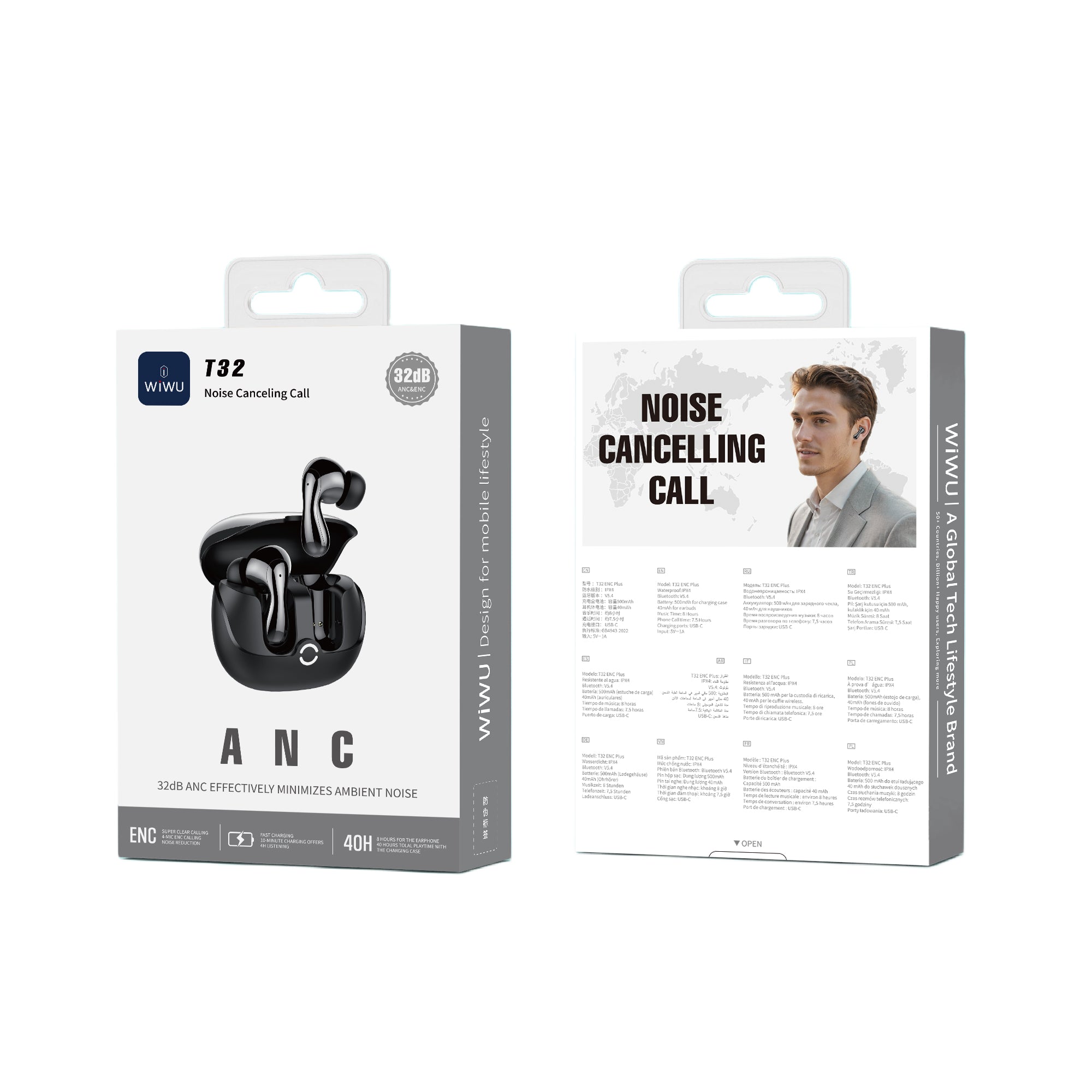 WiWU T32 ENC Plus Wireless Earbuds with Mic