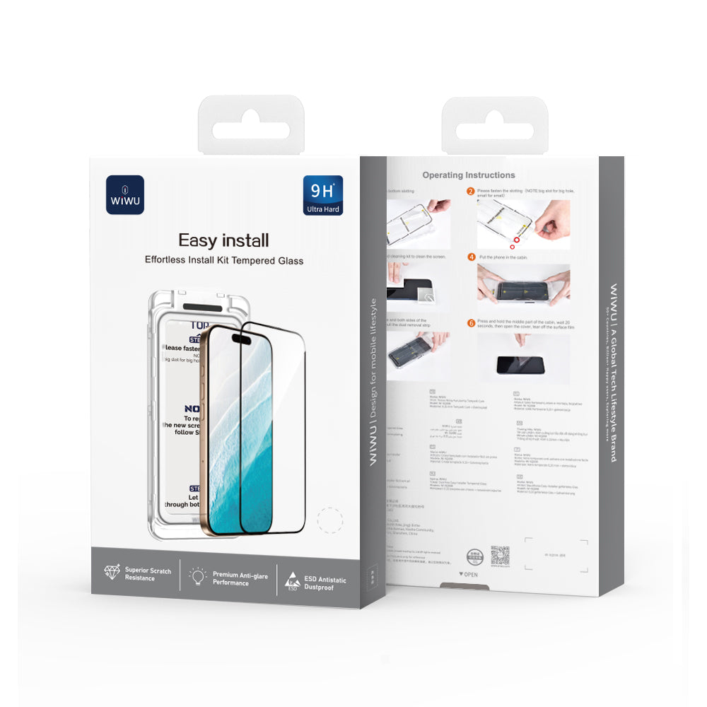 Wi-SQ008 Anti-Dust Easy installation temepred glass for instal kits protection phone screen glass for iPhone