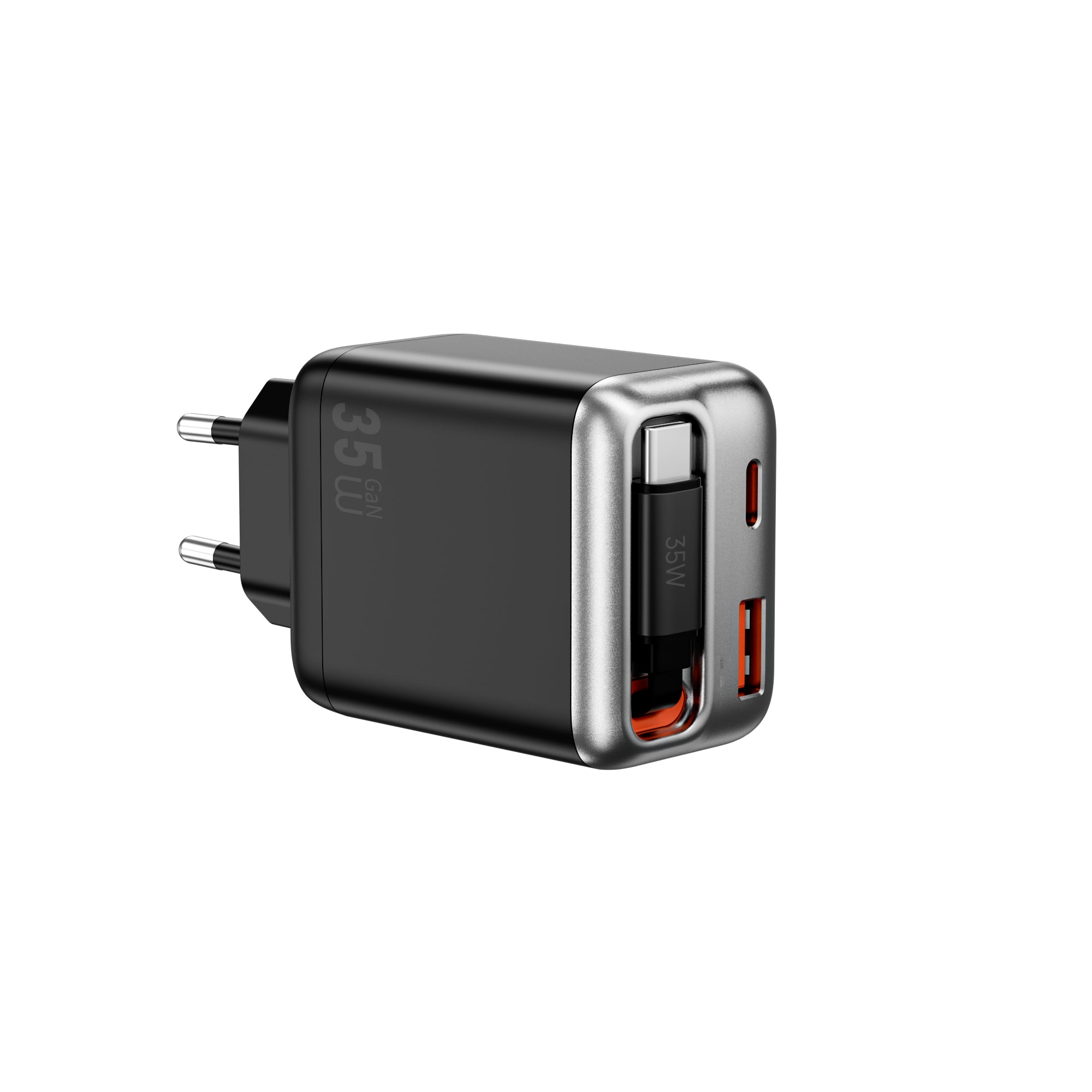 Helix GaN Faster Charger PD 35W with Built in Retractable Cable 70cm Wi-G029