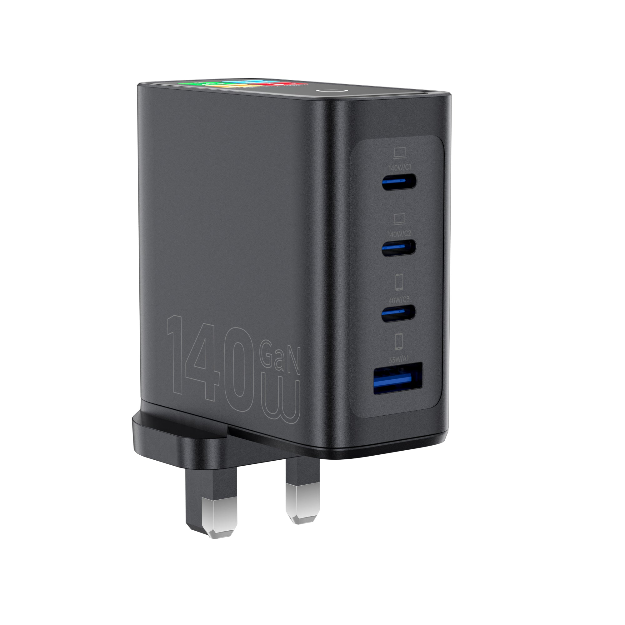 WiWU 140W Intelligent Display GaN Charger 3C1A Wi-G028